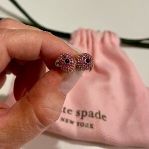 Kate Spade Pink Crystal Flamigo Stud Earrings